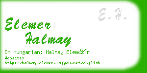 elemer halmay business card